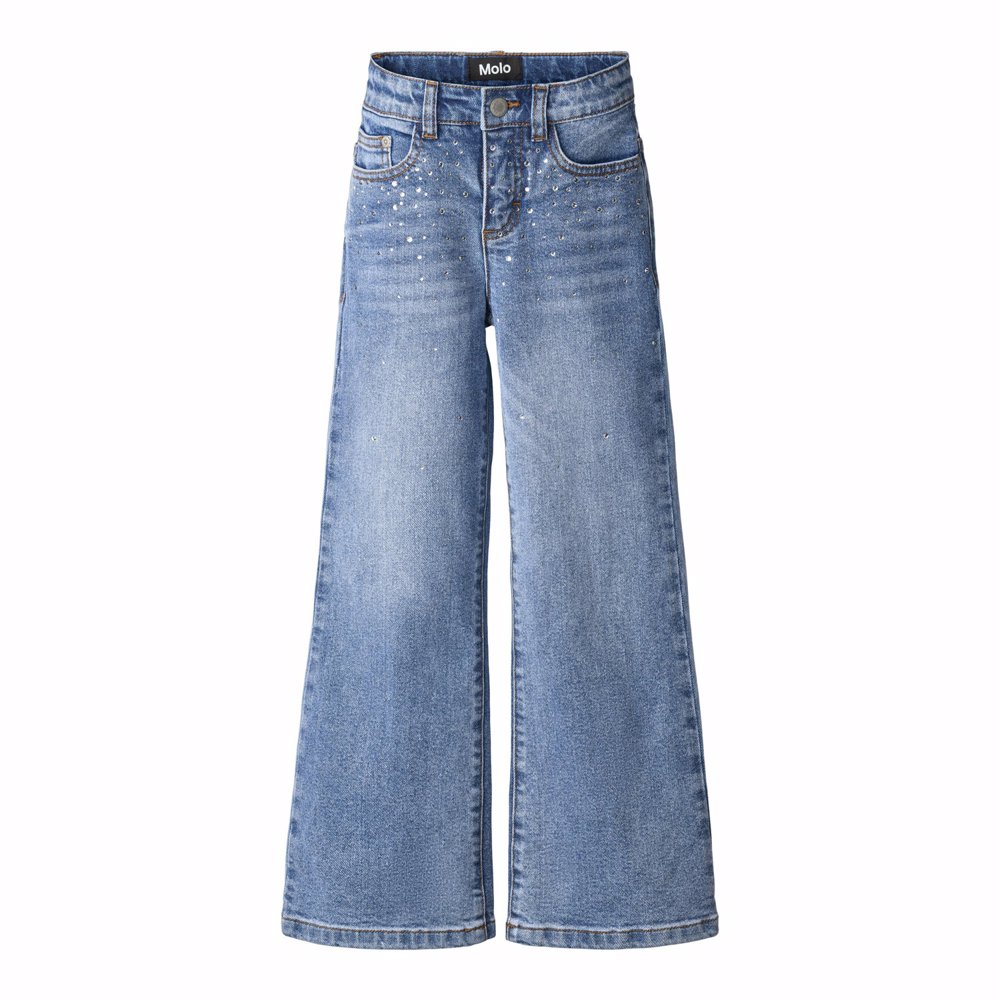 Ocun Medea Women's Climbing Jeans – Middle Blue Washed Denim, 4-Way Stretch, XS