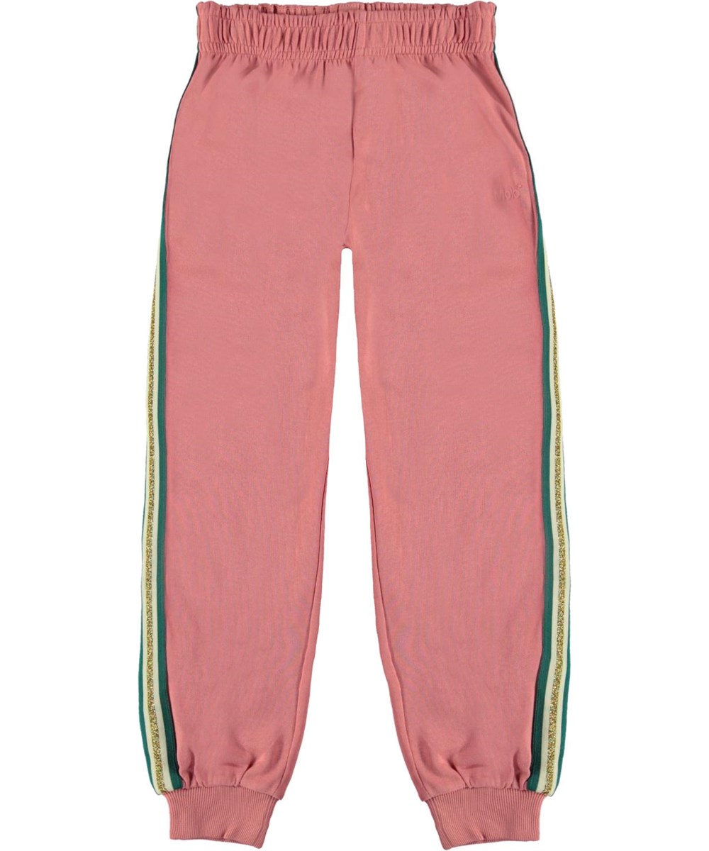 Ava - Vintage Rose - Pink organic sweatpants with stripes