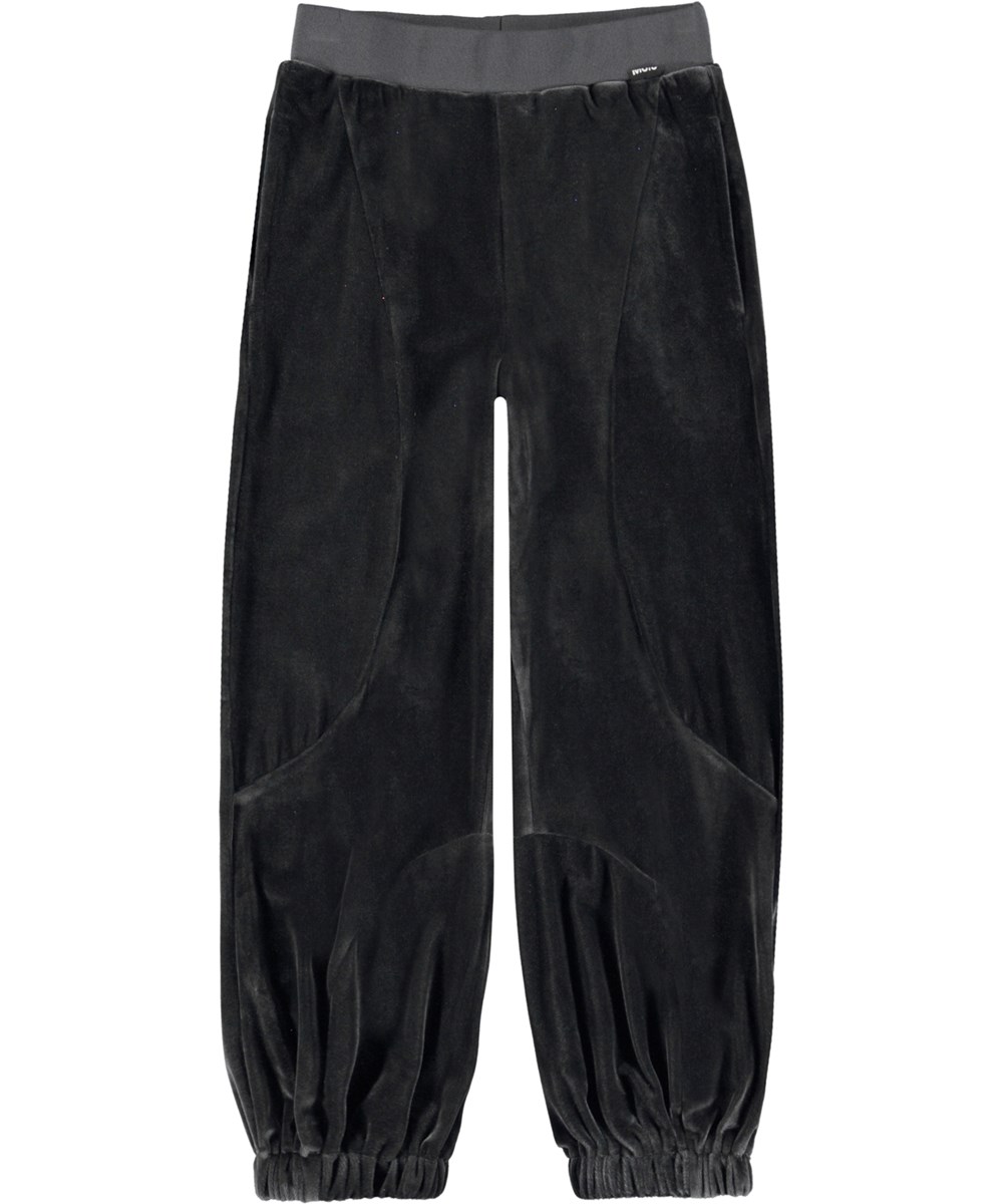 Ave - Space Grey - Dark grey velour sweatpants