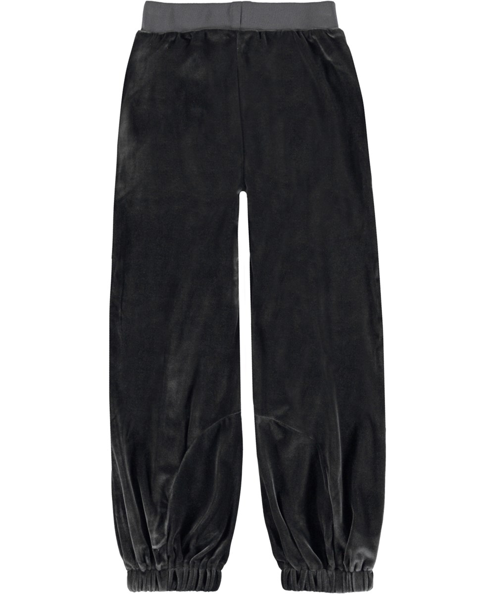 Ave - Space Grey - Dark grey velour sweatpants