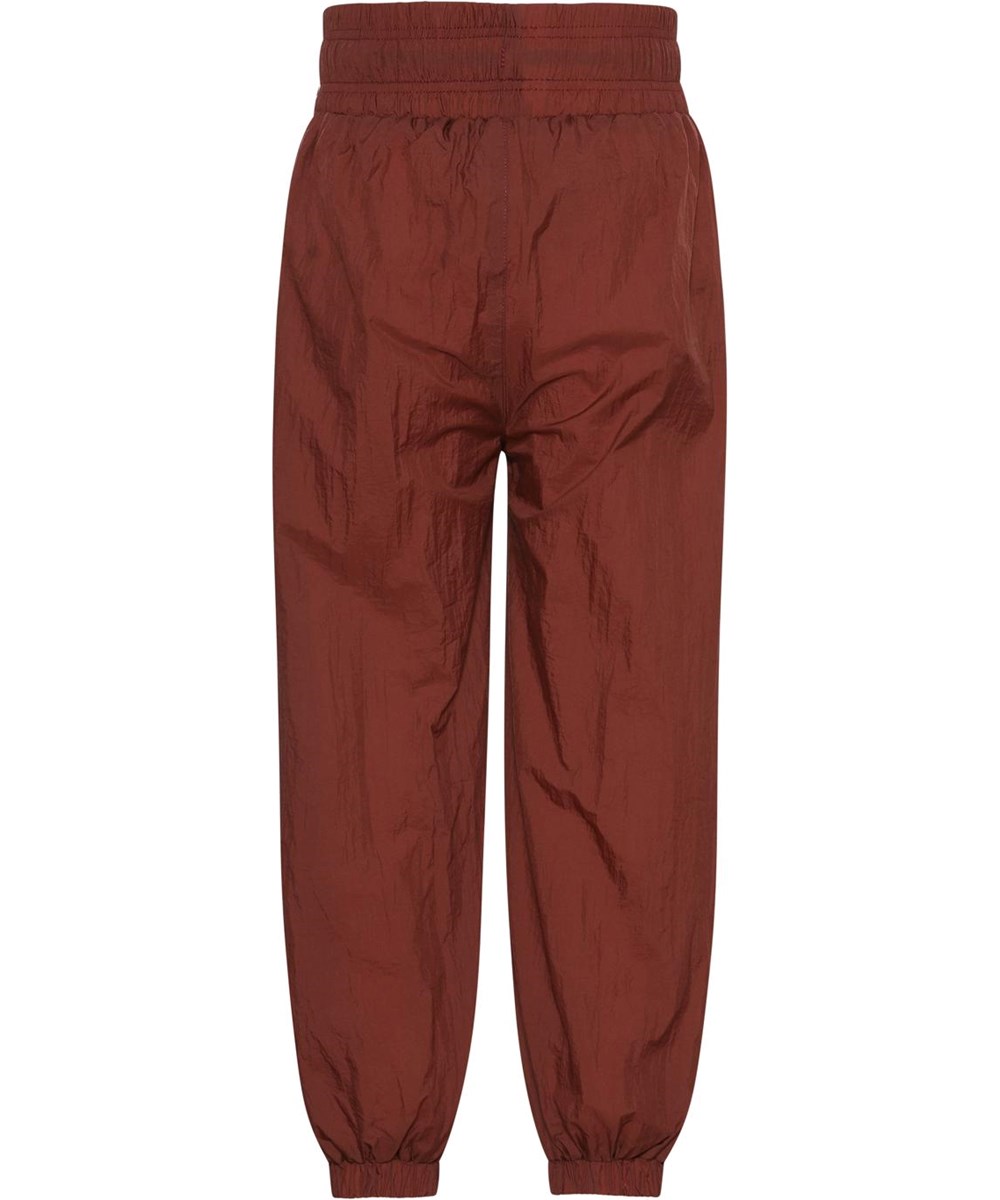 Oleen - Rosewood - Brown sports trousers with rose stripe