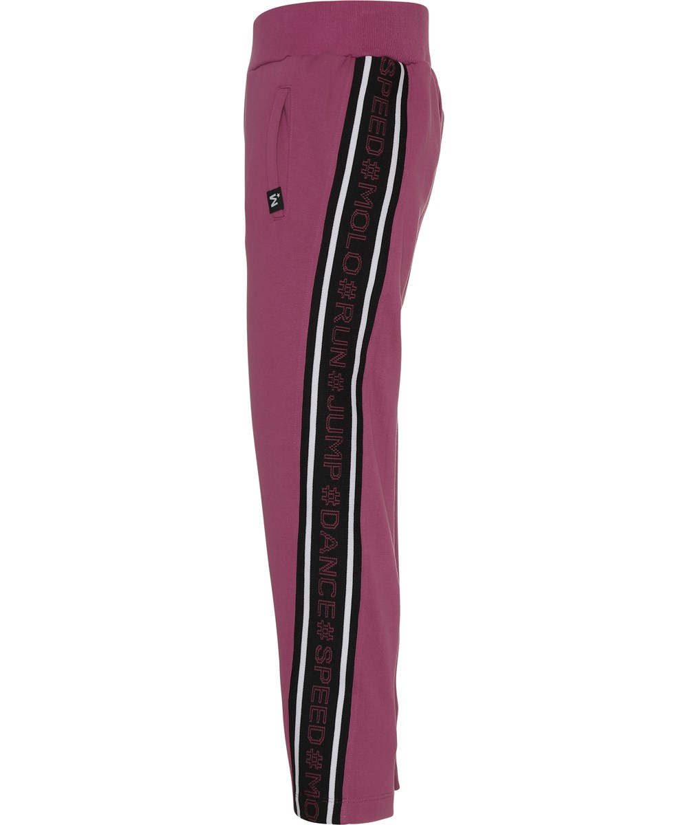 Ozella - Red Violet - Sweatpants in violet with text