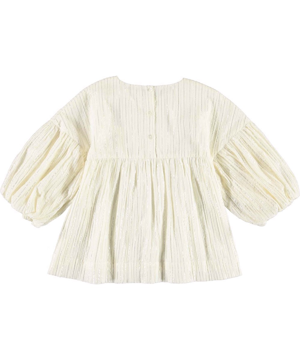 Raja - Silver Glitter - White top with metallic stripes