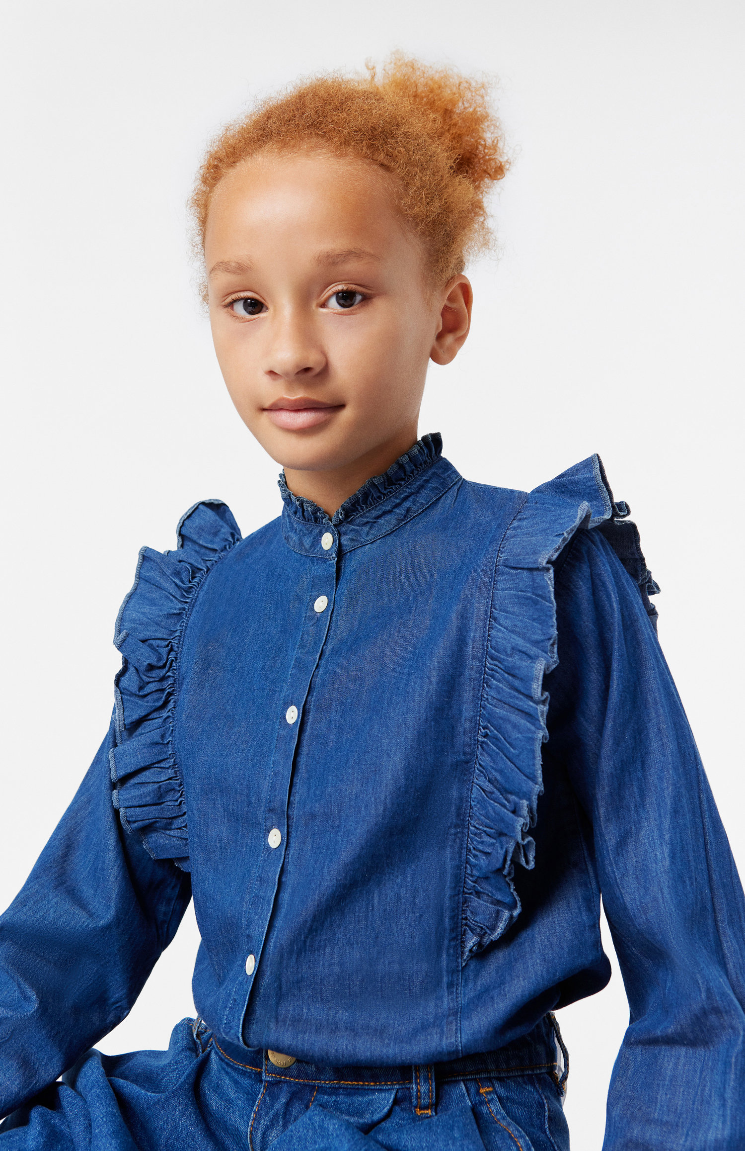 denim shirt ruffle