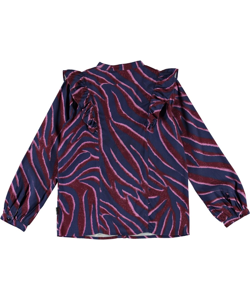 Rassine - Zebra Stripes - Blue shirt with zebra print