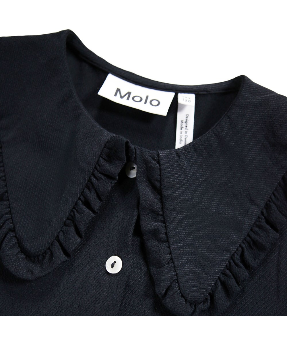 Robbin - Black - Black viscose shirt for children.