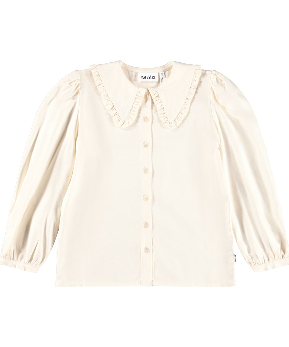 Robbin - Buttercream - Cream-coloured shirt for children made of viscose.