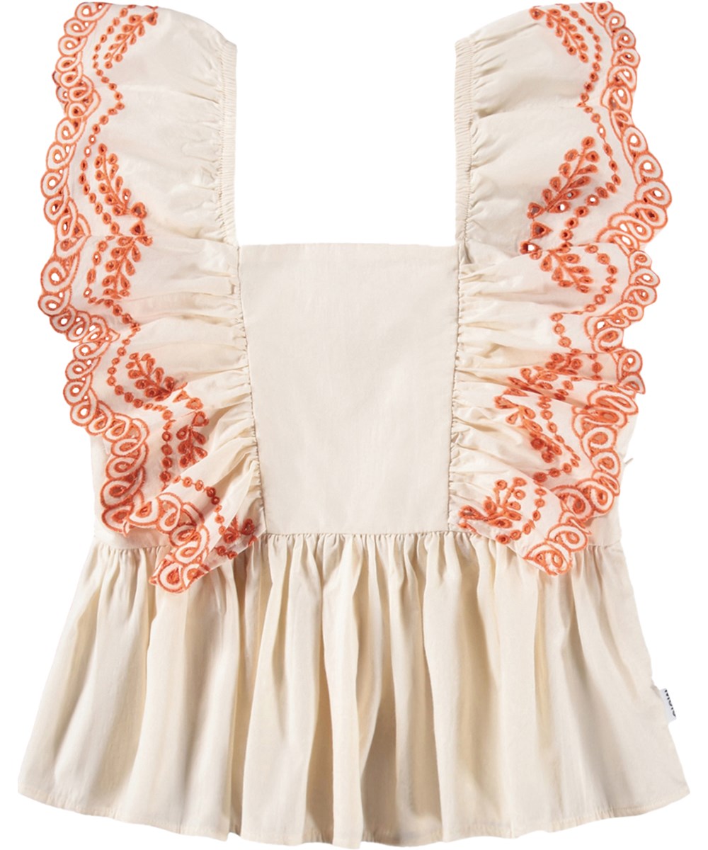 Rosamond - Pearled Ivory - Off-white top for children made of organic cotton 