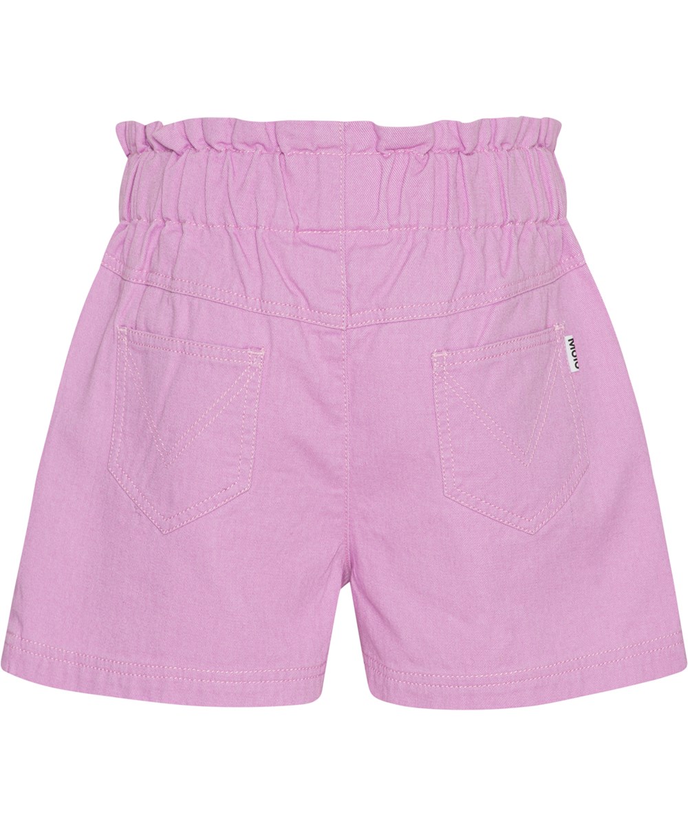 Adara - Wild Orchid - Pink shorts with ruffles at the waist