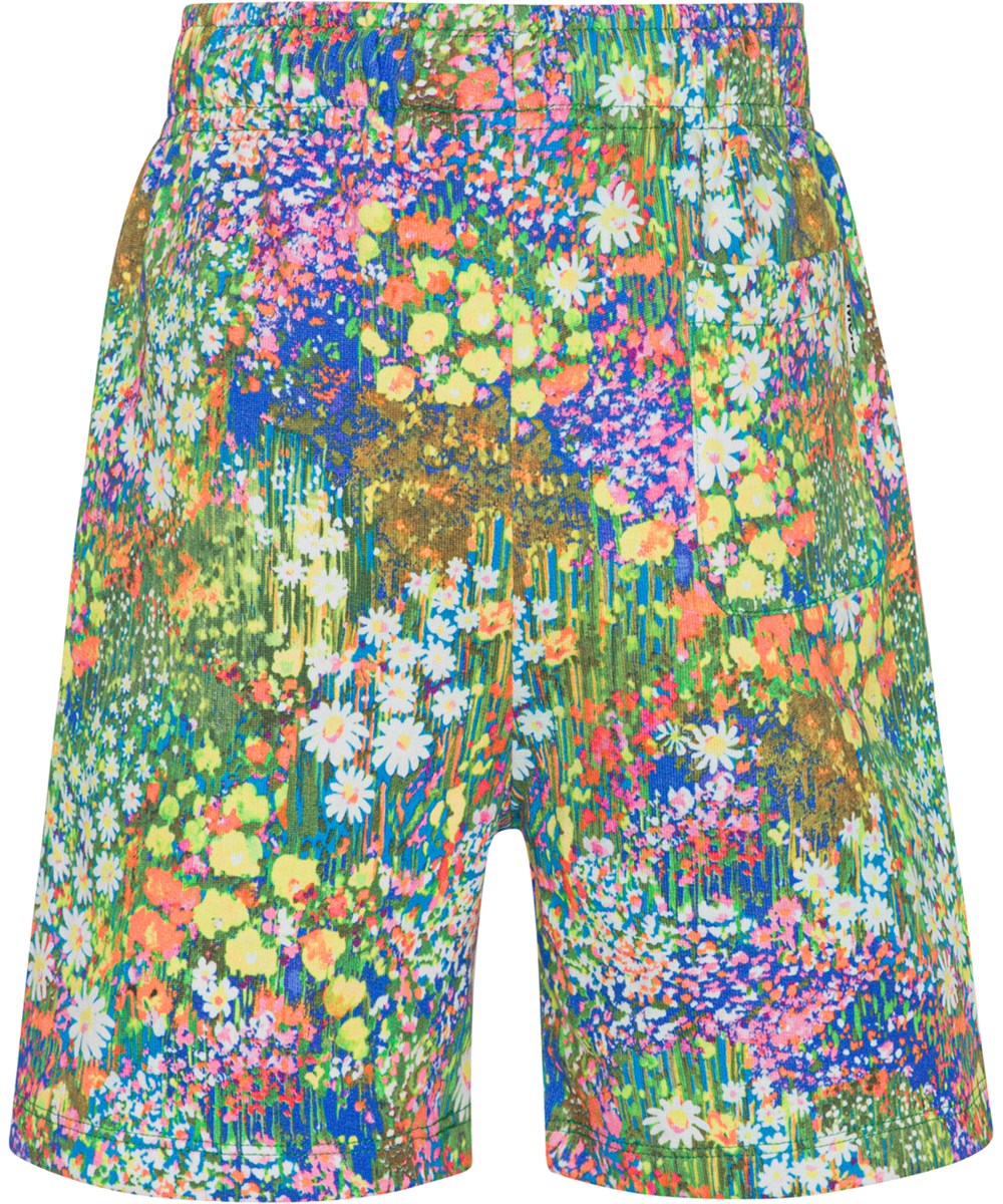 Adian - Flower Field - Long organic shorts with floral print