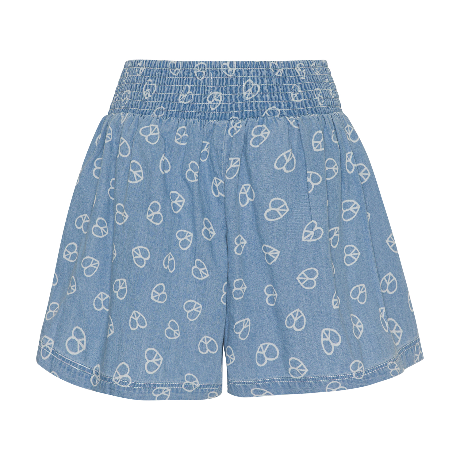 Alanis - Love Peace Blue - Light blue shorts with heart