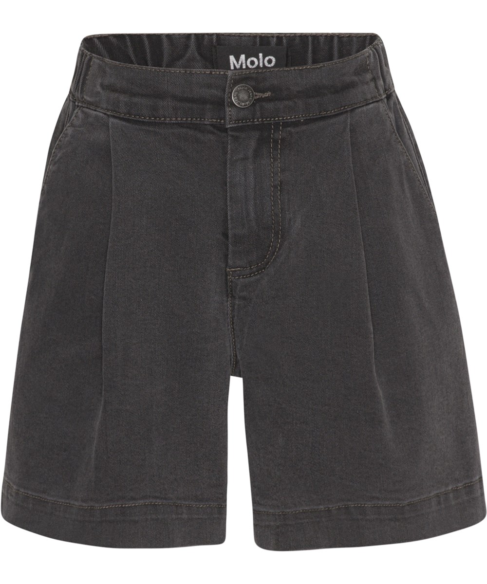 Amari - Charcoal - Black denim shorts