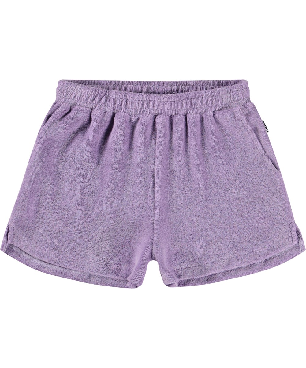 Angel - Violaceous - Purple cotton terry shorts for children.