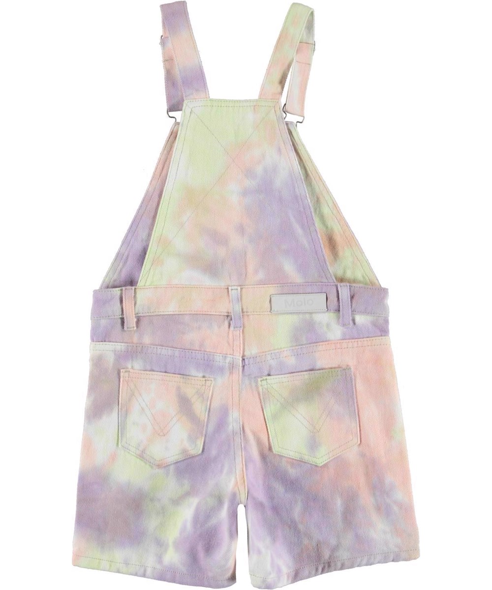 Ansonia - Pastel Tie Dye - Dungarees with short legs in a pastel coloured tie dye