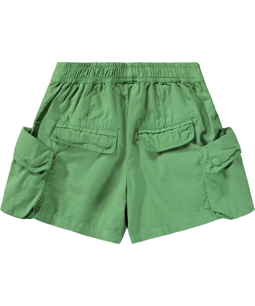 Aud - Groovy Green - Green shorts for children made of organic cotton with cargo pockets 