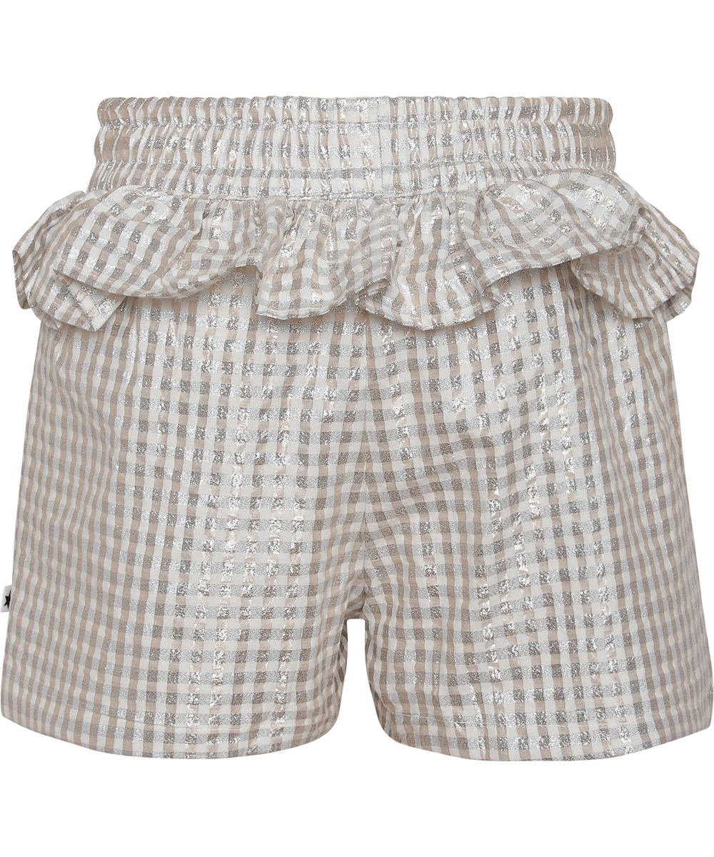 Audie - Golden Check - Golden shorts in plaid 