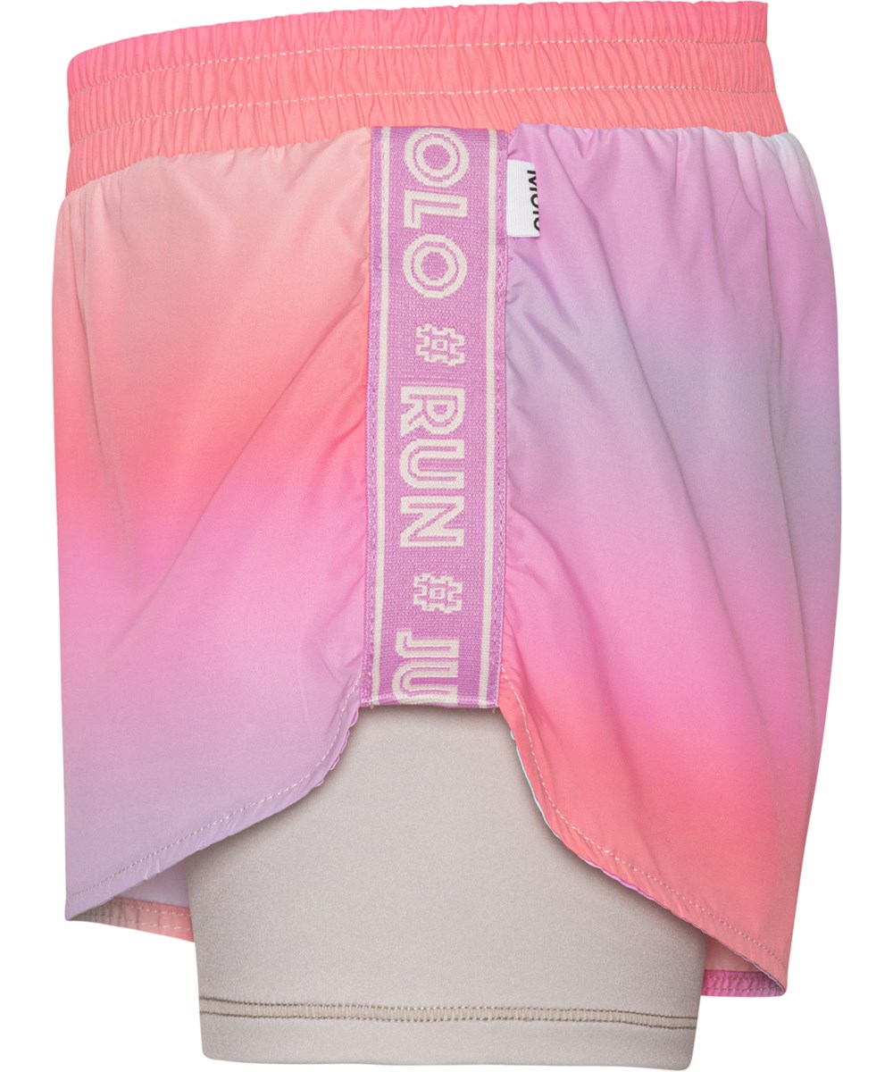 Omari - Misty Stripe - Sport shorts in two layers in pastel colours