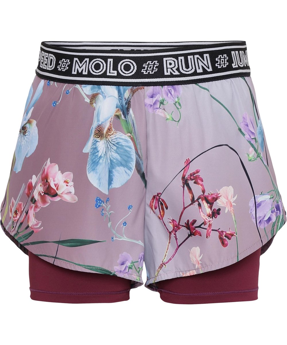 Omari - Motion Flowers - Two-part sports shorts with floral print