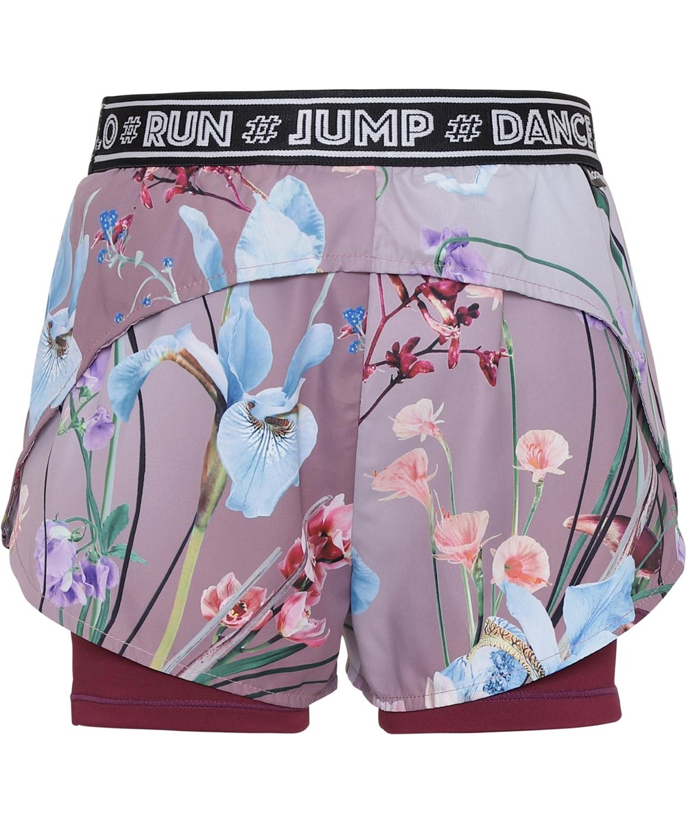 Omari - Motion Flowers - Two-part sports shorts with floral print