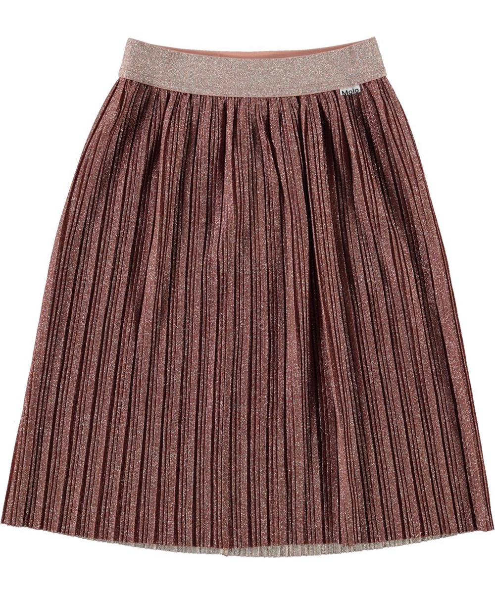 Bailini - Autumn - Pleated bronze skirt with glitter