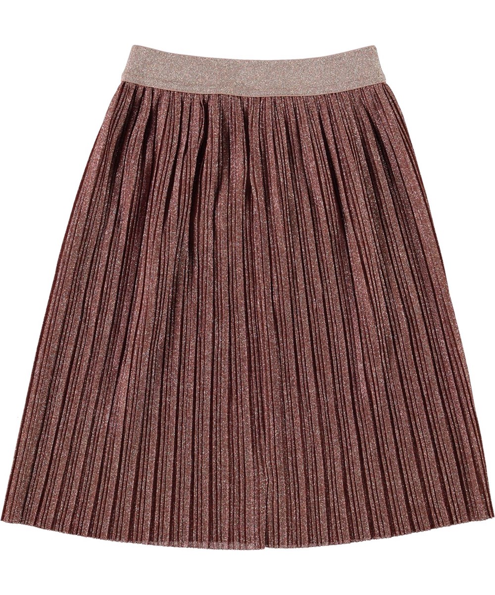 Bailini - Autumn - Pleated bronze skirt with glitter