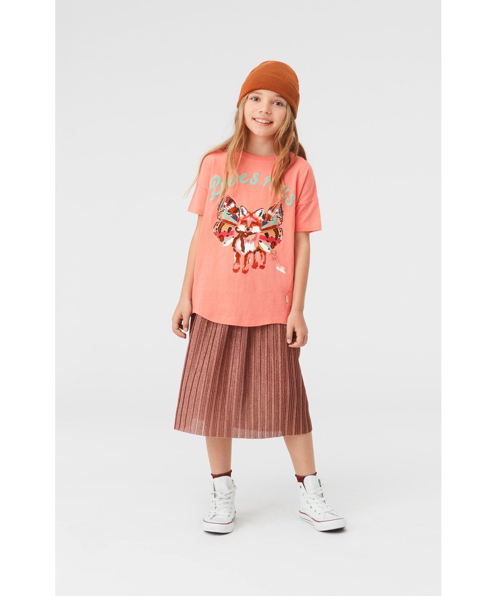 Bailini - Autumn - Pleated bronze skirt with glitter