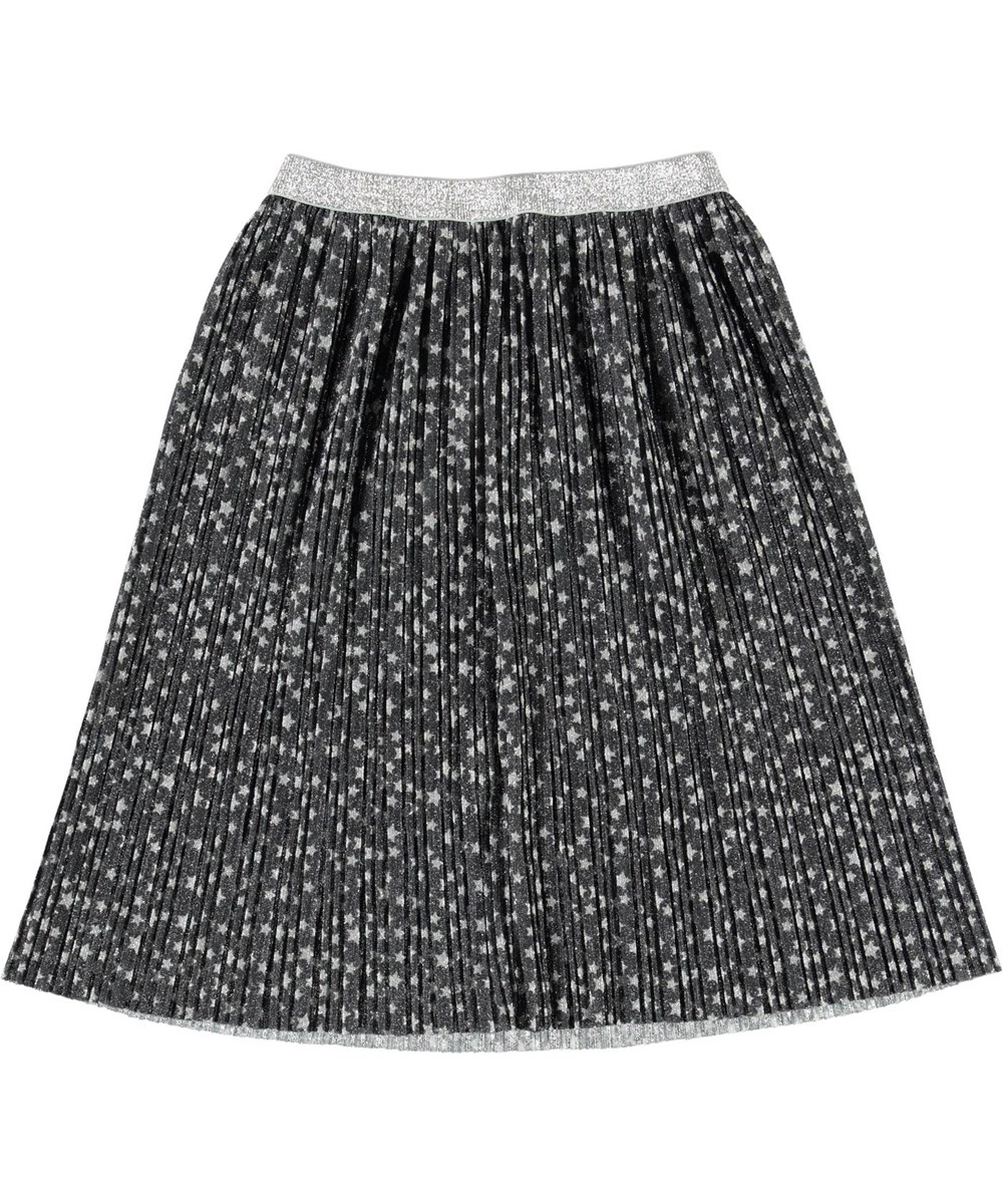 Bailini - Glitter Stars - Grey pleated skirt with glitter and stars