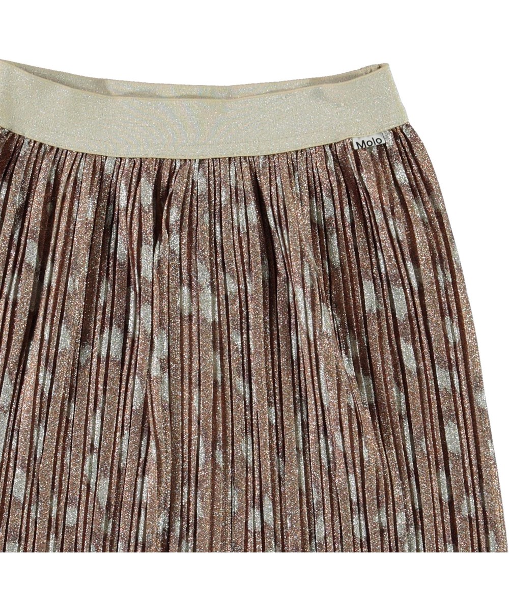 Bailini - Graphic Deer - Pleated bronze skirt with white spots