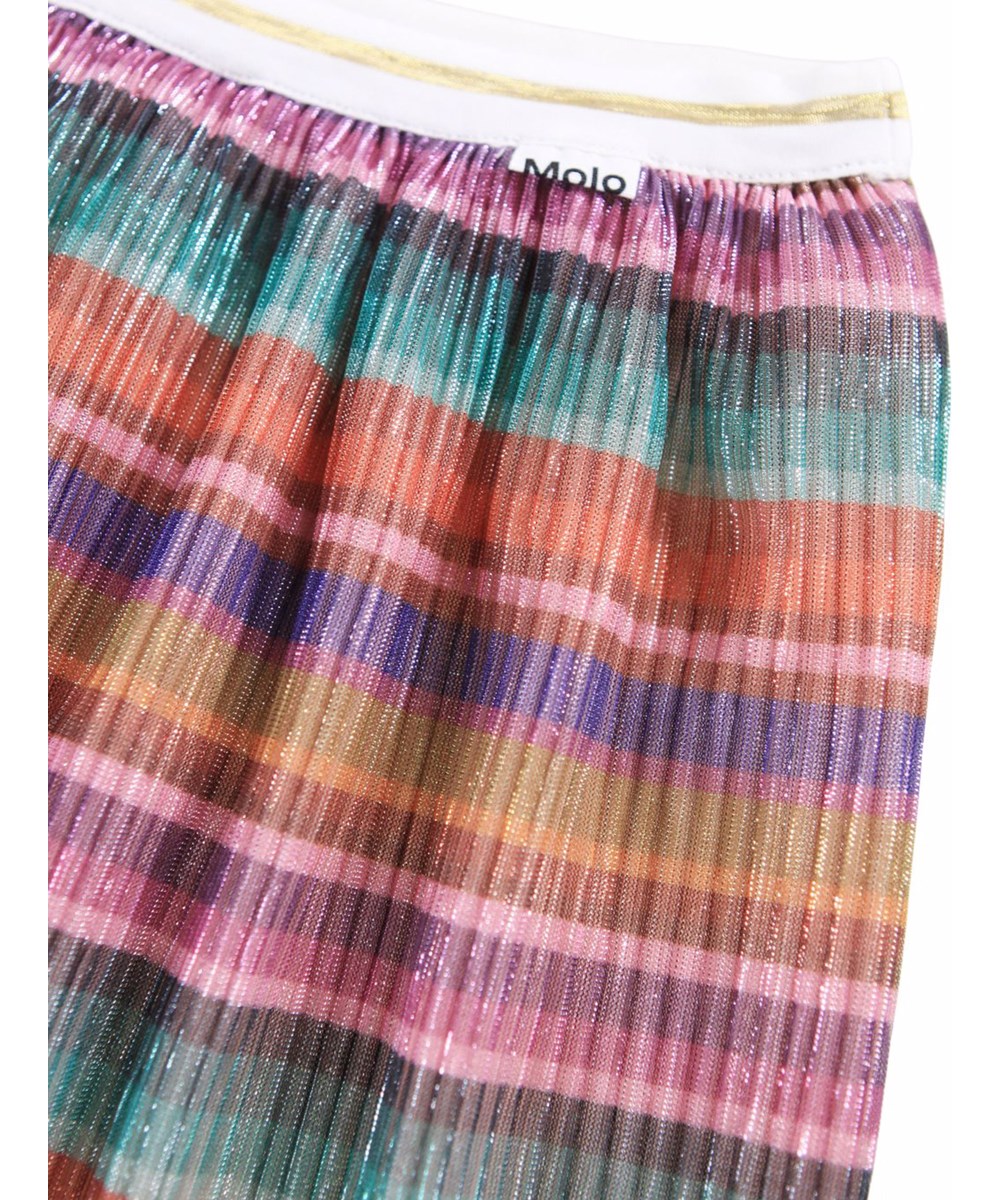 Bailini - Jewellery Stripe - Multicolored striped pleated skirt for children.