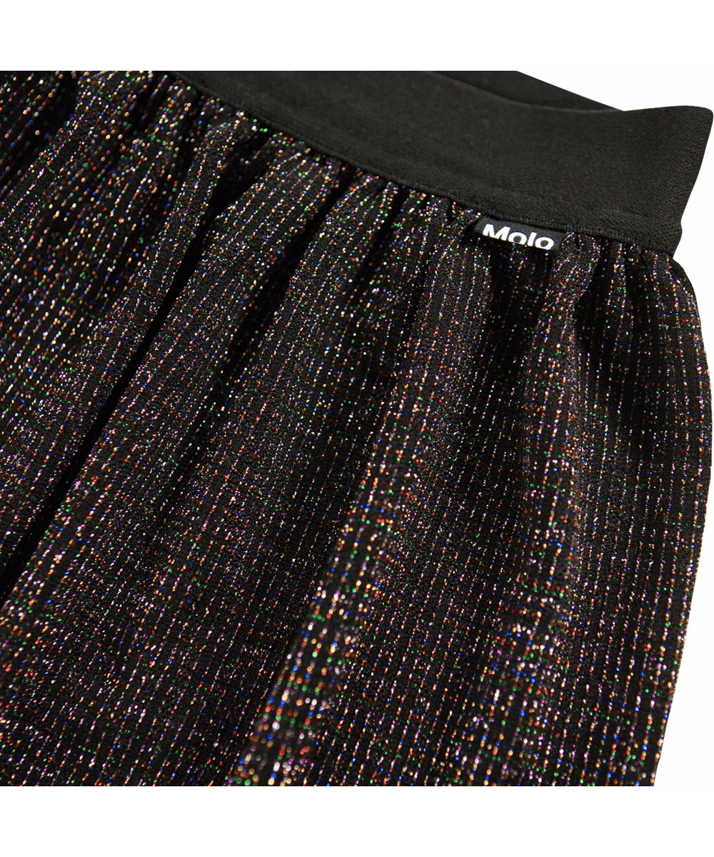 Bailini - Mulitverse Glitz - Pleated skirt for children in multicolored glitter.