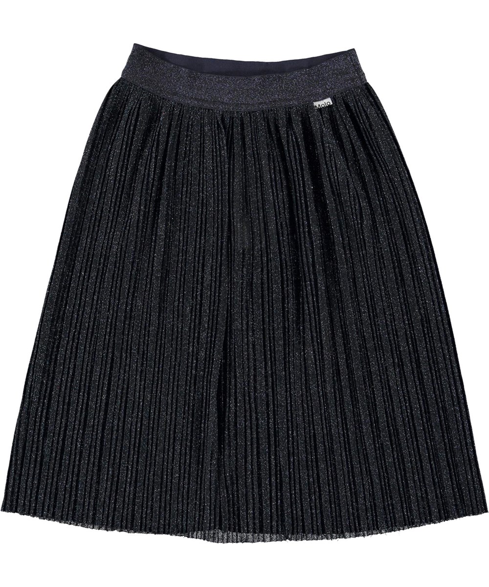 Bailini - Peacoat - Blue pleated skirt with glitter