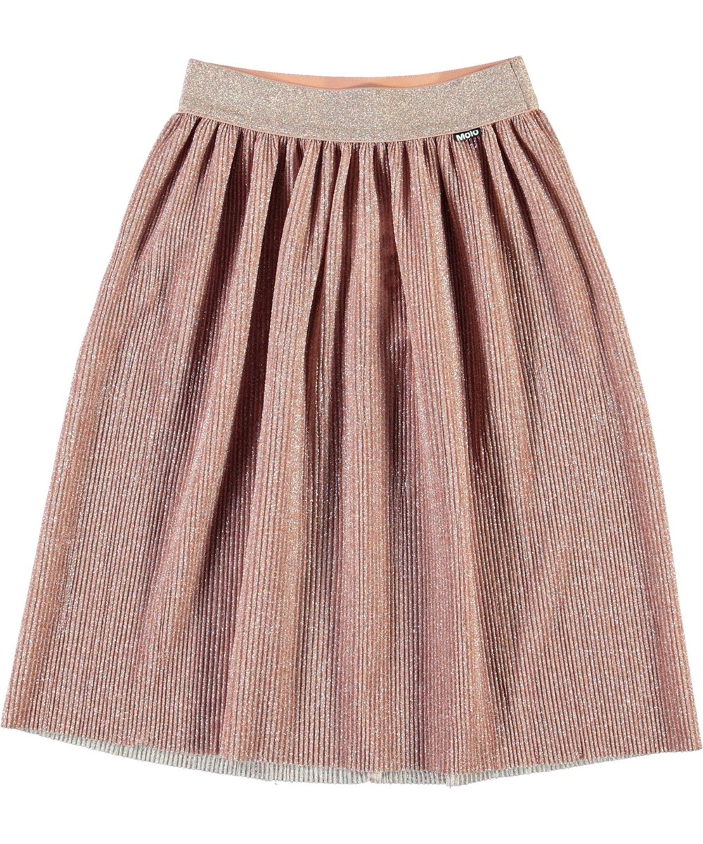 Bailini - Petal Blush - Pleated skirt in rose glitter