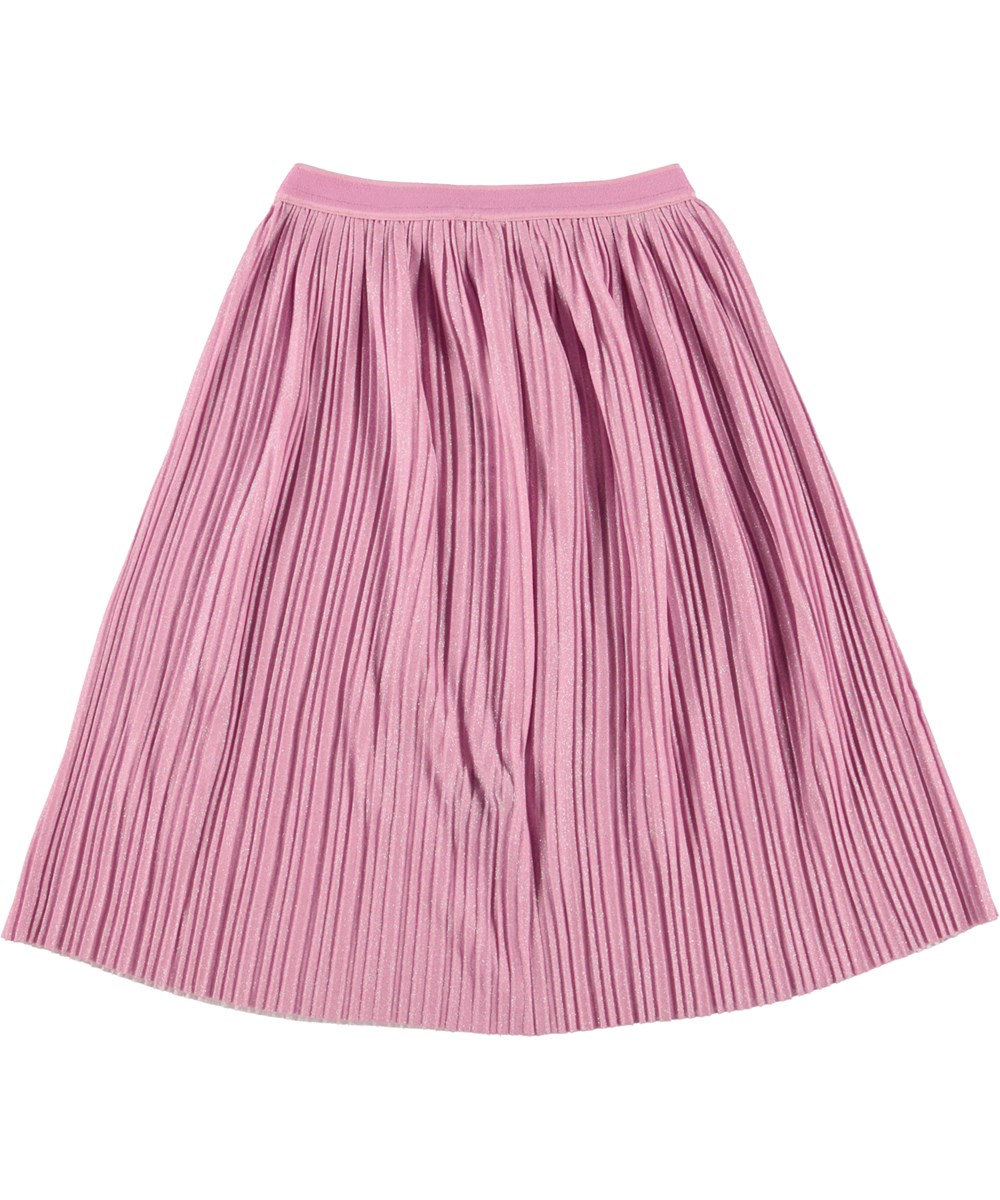 Bailini - Sunset Pink - Pink pleated midi skirt wth silver glitter