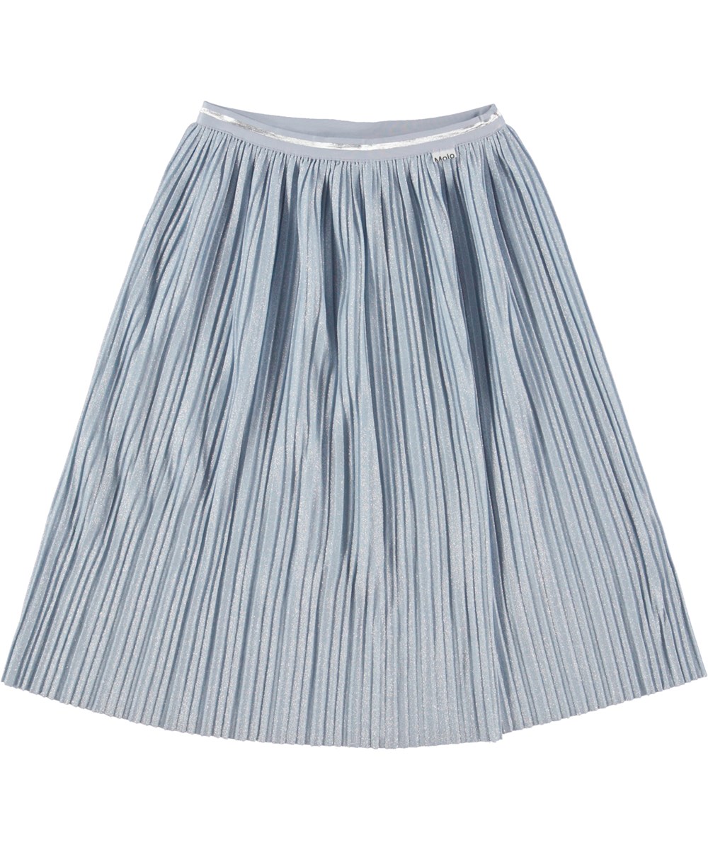 Bailini - Windy - Light blue pleated midi skirt wth silver glitter