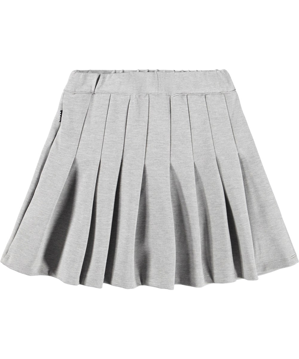 Barb - Grey Melange - Grey melange skirt for children made of viscose.