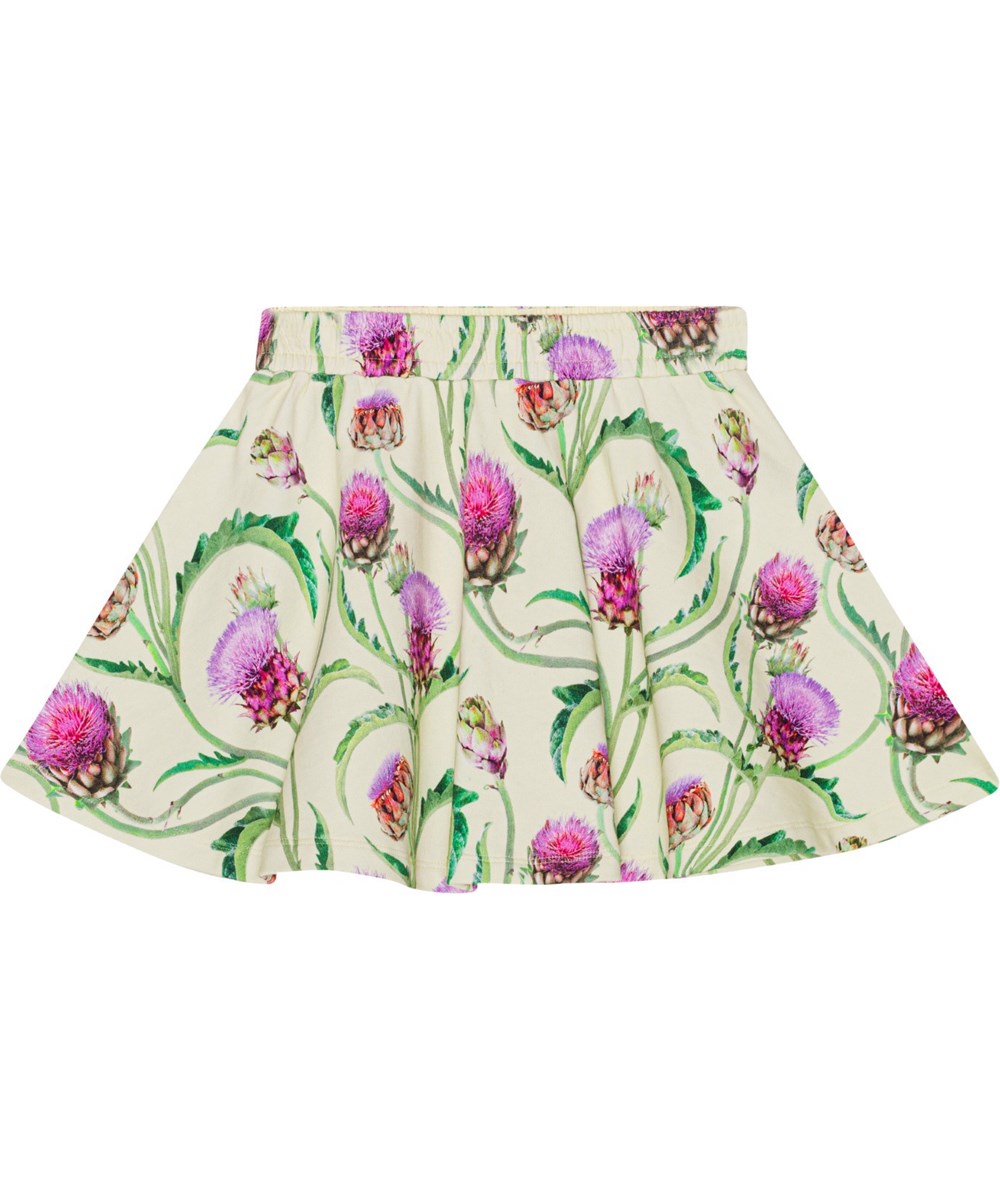 Barbera - Artichoke - Skirt in organic cotton with artichoke flower print 