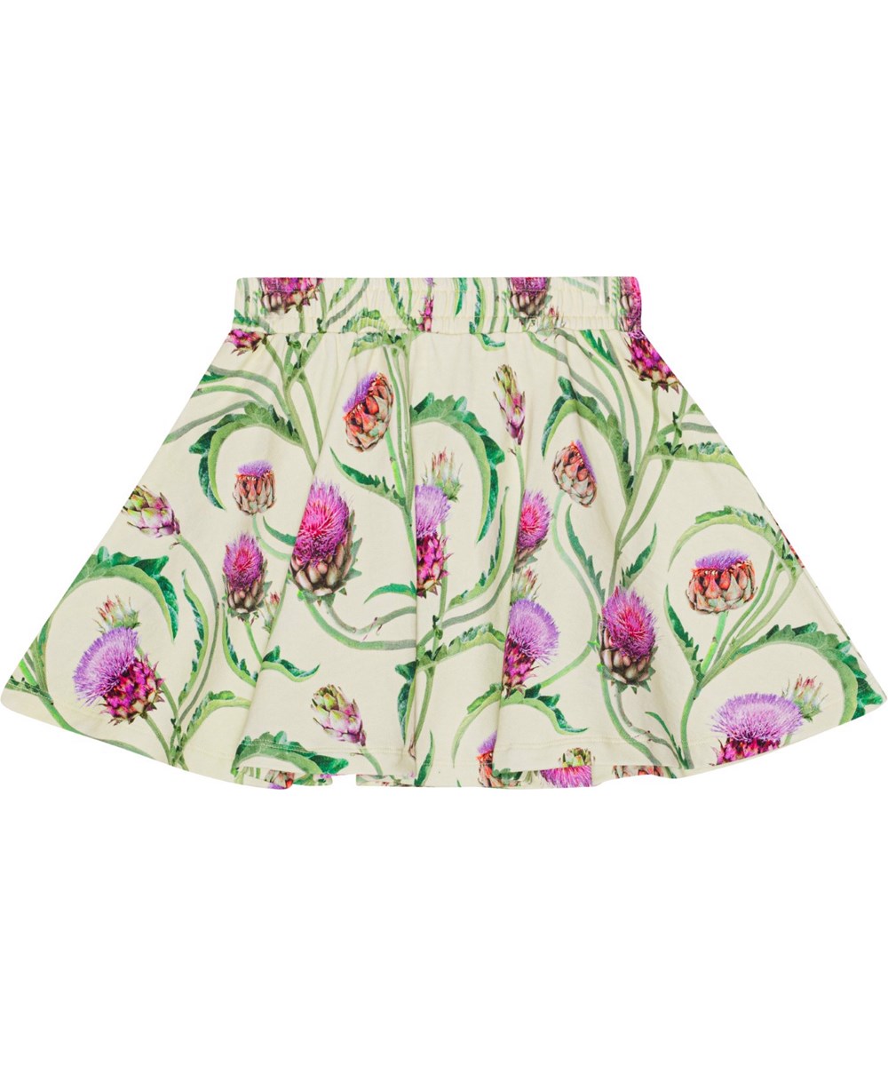 Barbera - Artichoke - Skirt in organic cotton with artichoke flower print 