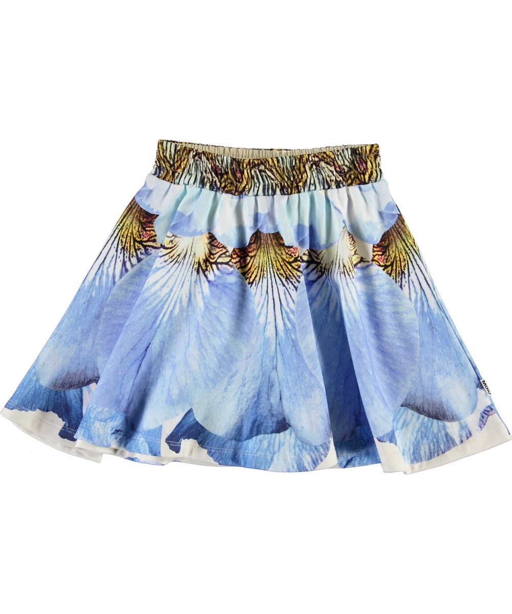 Barbera - Blue Petals - Organic skirt with flower petals