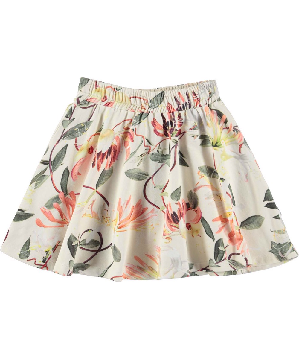 Barbera - Honeysuckle - Organic, light coloured skirt with flowers 