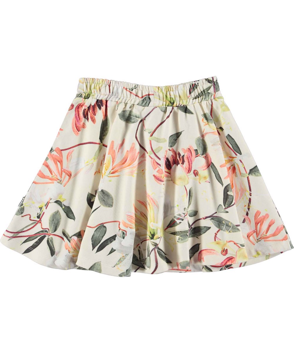 Barbera - Honeysuckle - Organic, light coloured skirt with flowers 