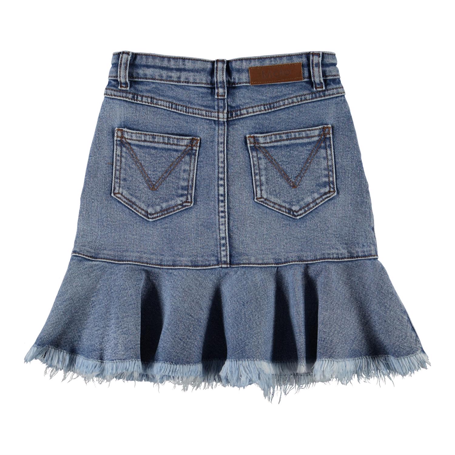 【PORTERNA】Blo denim mini skirt HUGO - Denim mini skirt with contrast stitching - Dark Blue