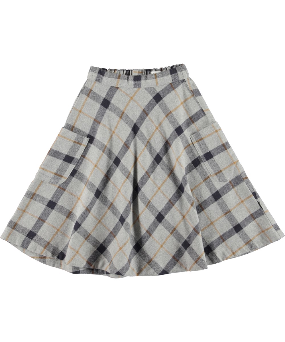Becca - Petals Check - Grey skirt with plaid