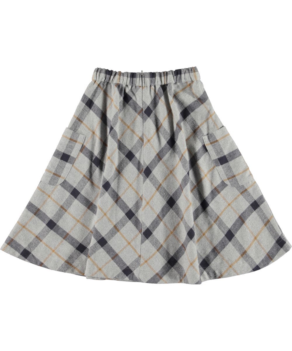 Becca - Petals Check - Grey skirt with plaid