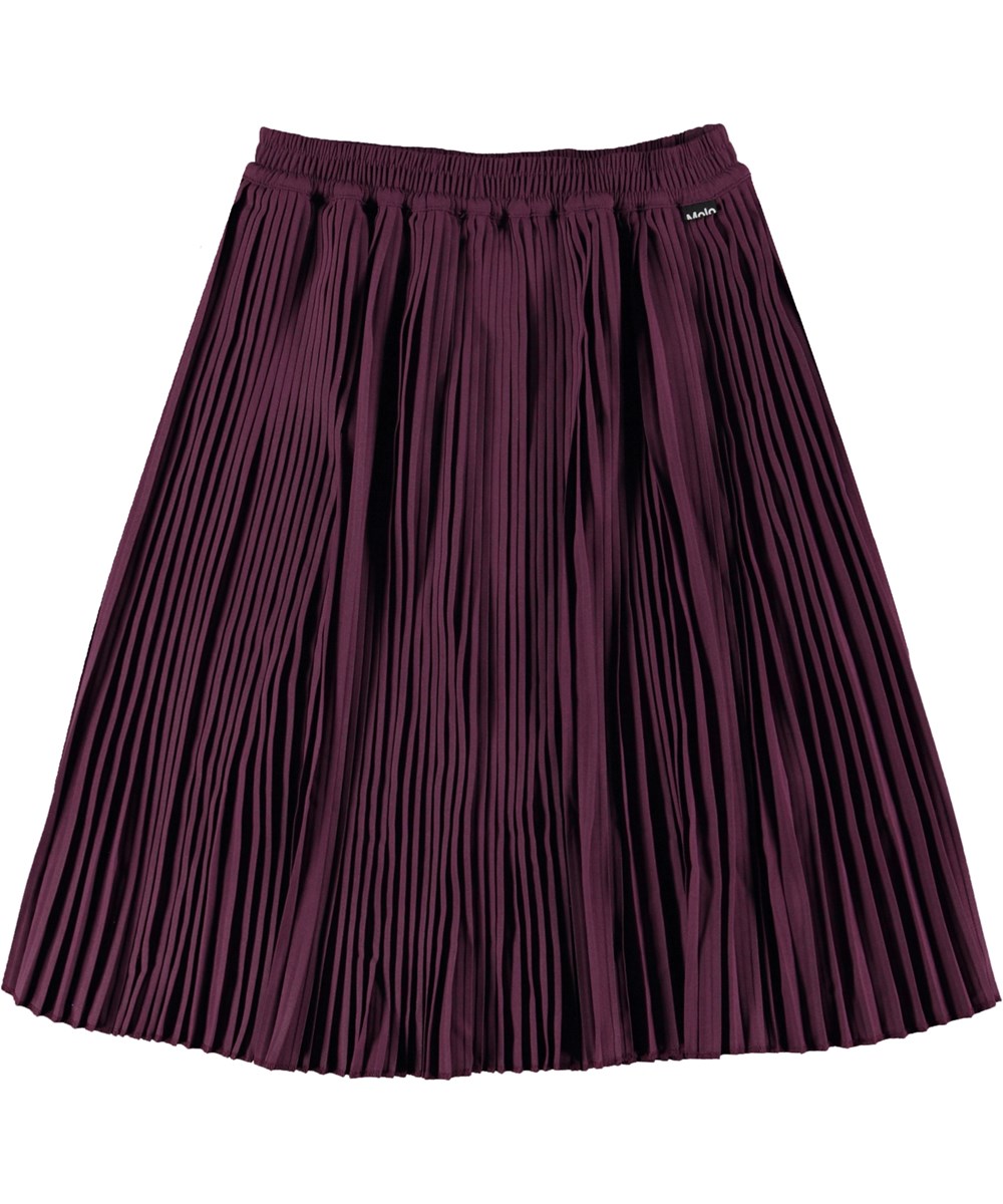 Becka - Purple Shadow - Purple pleated midi skirt