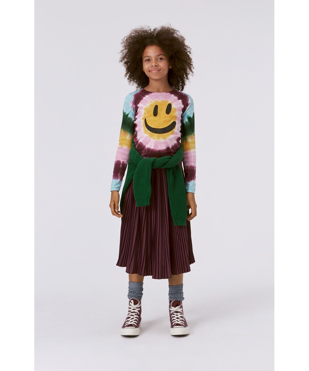 Becka - Purple Shadow - Purple pleated midi skirt