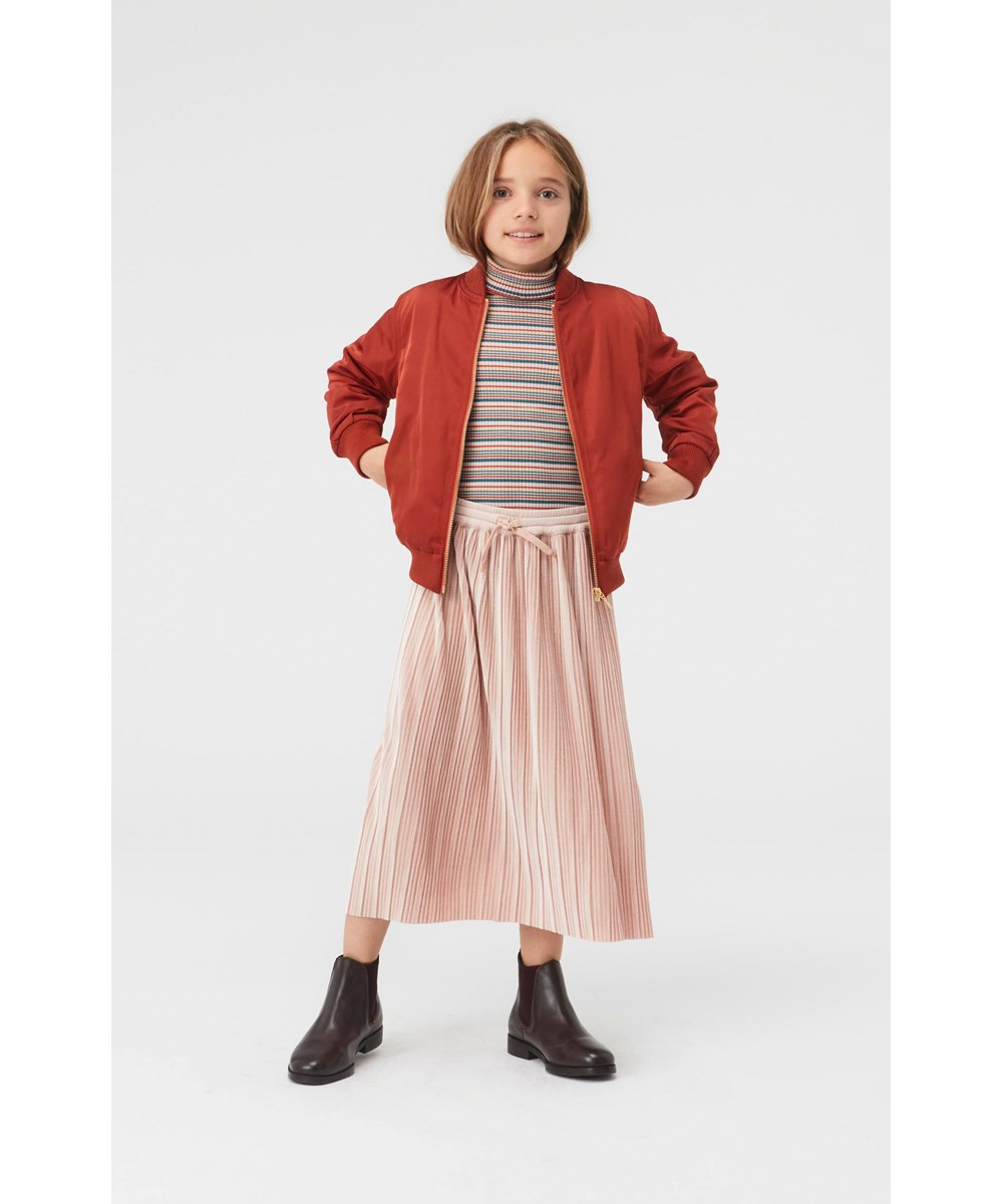 Becky - Cameo Rose - Pleated pink skirt with ties