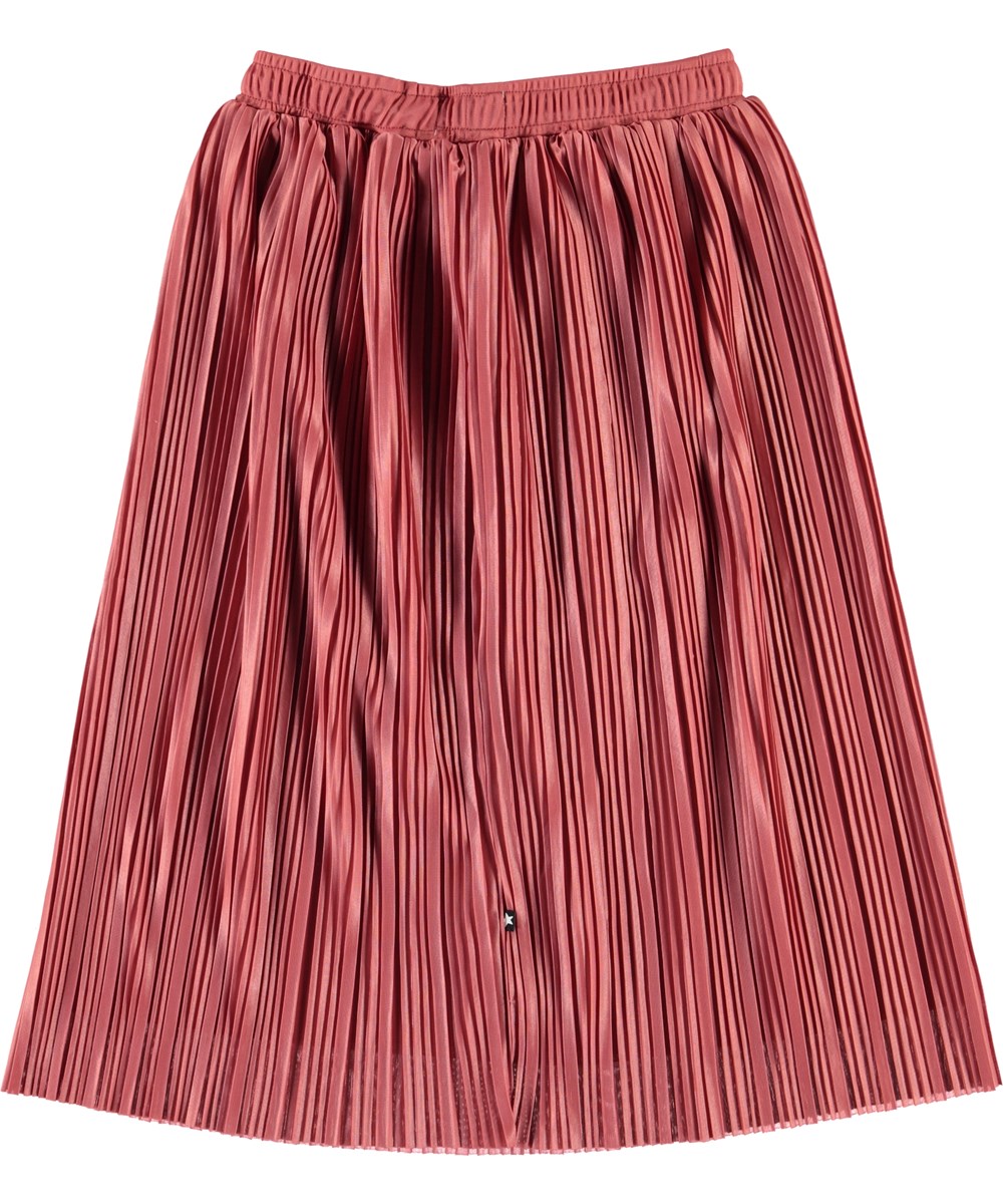 Becky - Faded Rose - Rose-coloured, pleated, midi skirt 