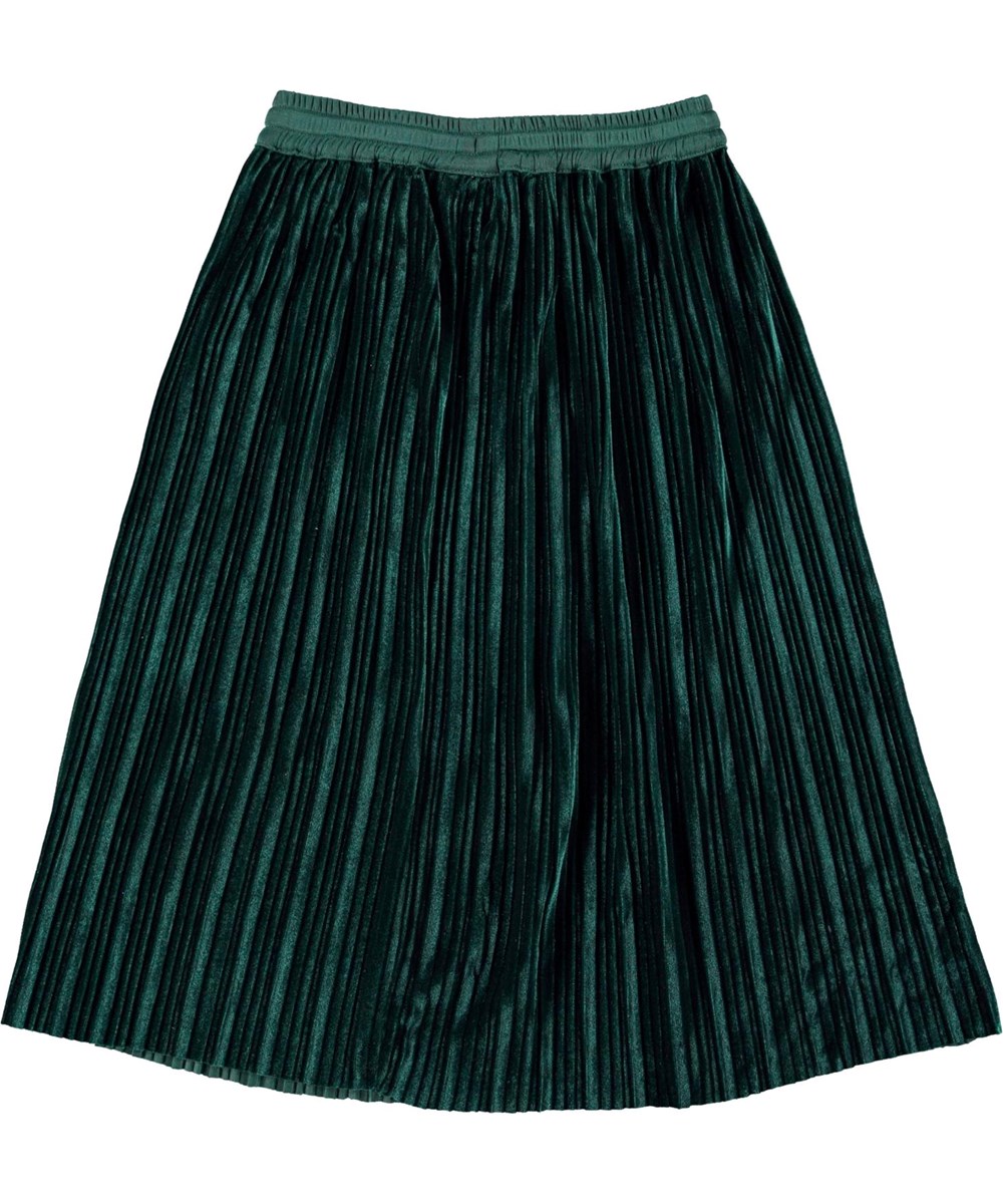 Becky - Jasper - Pleated green skirt with ties 
