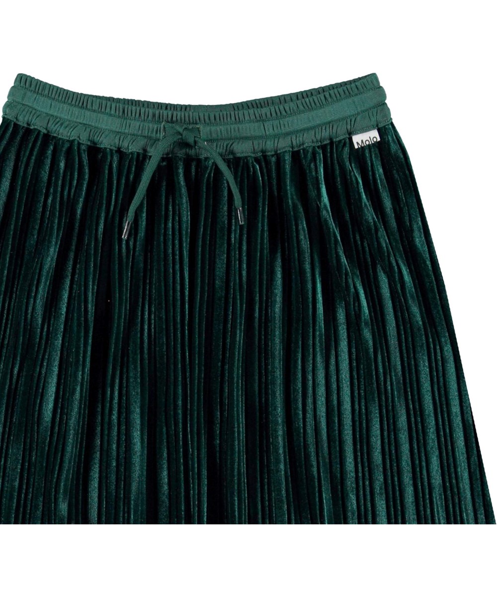 Becky - Jasper - Pleated green skirt with ties 