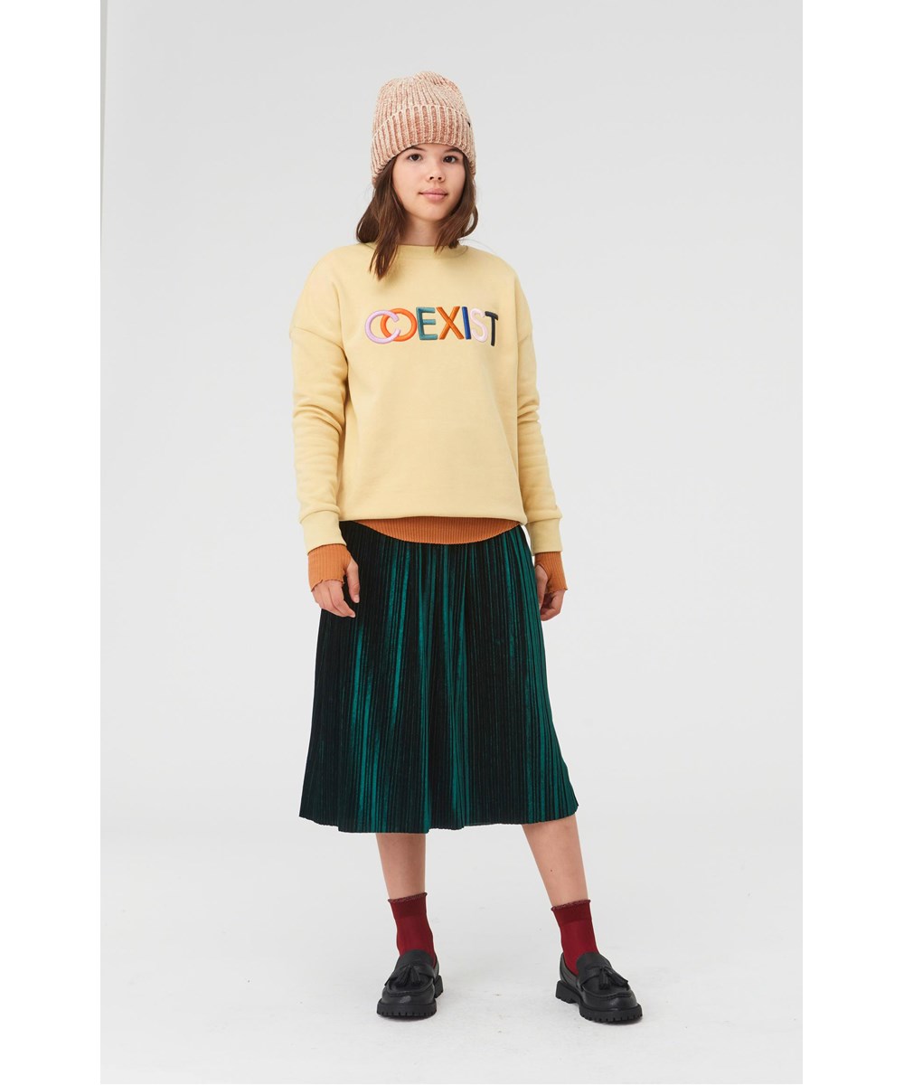 Becky - Jasper - Pleated green skirt with ties 